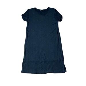 James Perse T Shirt Dress Women’s Size Small Black Rolled Sleeve